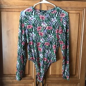 Floral Zebra Mesh Bodysuit